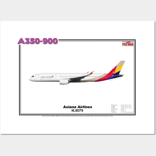 Airbus A350-900 - Asiana Airlines (Art Print) Posters and Art